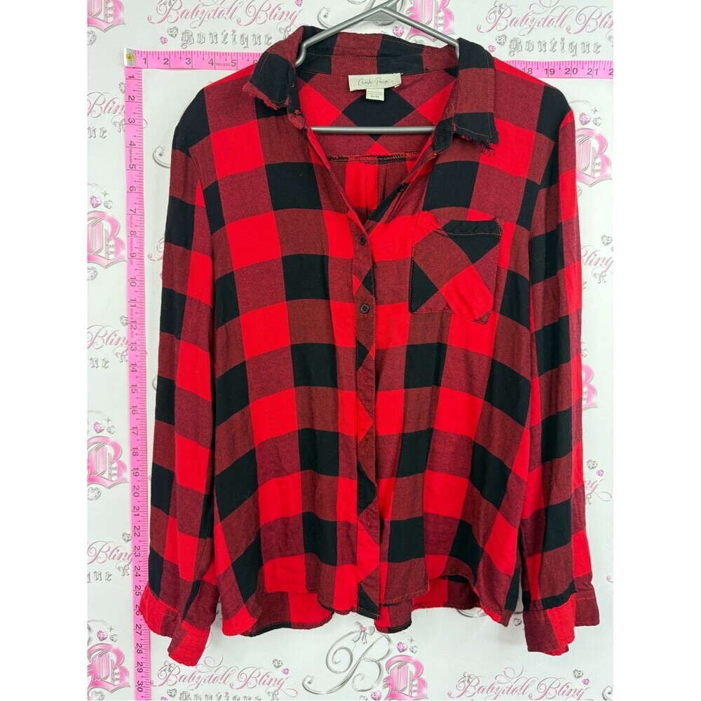 Charlie Paige Red & Black Plaid Button-Up Shirt